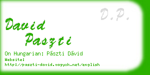 david paszti business card